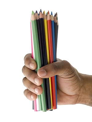 colored pencils male hand smaller